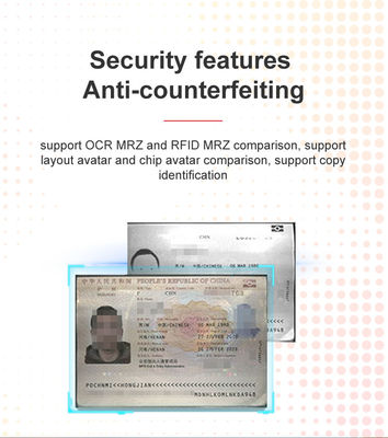 Scanner di passaporto OCR a profondità di colore a 24 bit per dispositivi di verifica dell'identità aeroportuali/alberghieri