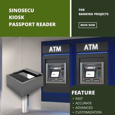 2 secondi Velocità di scansione USB 2.0 Interfaccia SINOCECU Kiosk Passport Scanner OCR MRZ Reader