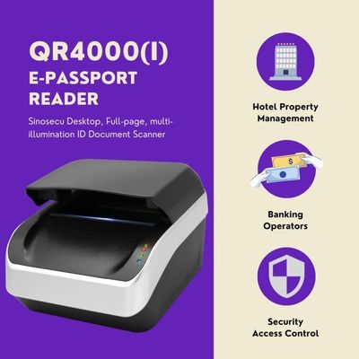 Illuminazione ICAO Doc 9303 Passaporti Pagina completa MRZ Passport Reader con SDK gratuito RFID