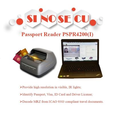 Scanner di patente di guida compatto 235*250*148mm e lettore di passaporti per hotel con SDK