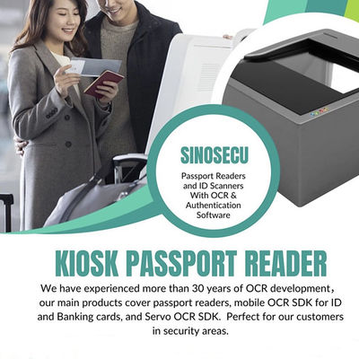 Chiosco aeroportuale professionale lettore di passaporti a pagina completa con capacità di lettura RFID