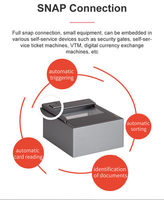 1 secondo Velocità di elaborazione OCR Scanner di documenti di viaggio certificato CE FCC per la scansione dell'identità